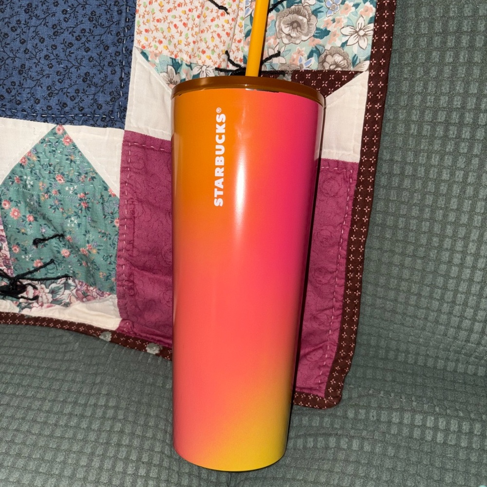 3/$20 Starbucks Summer Orange and Yellow Tumbler
